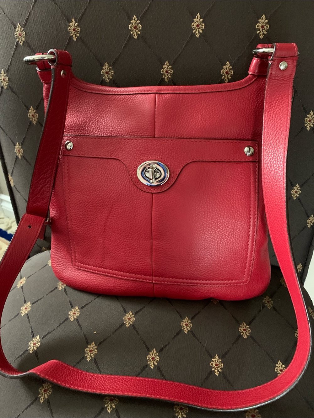 COACH VINTAGE PENELOPE PEBBLED LEATHER CROSSBODY BAG TURN LOCK